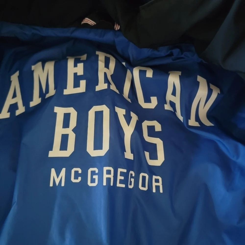 American Boys Mc Gregor Jemi Jacket Youth Sz 12 Blue Reversible Detachable Hoody